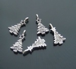 Antique silver Christmas tree charms metal