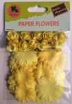 Yellow set scrapbook paper flowers-rose flowers-cardmaking embellishments