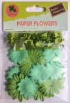 Green set scrapbook paper flowers-rose flowers-cardmaking embellishments
