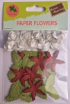 Leaf set scrapbook paper flowers-rose flowers-cardmaking embellishments
