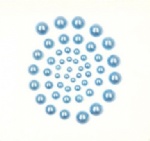 50pcs blue pearls sticker