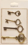 Antique copper metal keys charms