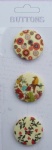 3pcs printing wooden buttons for craft