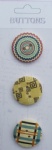 3pcs wooden buttons printing for craft