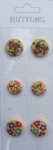 6pcs assorted size printing wood buttons for craft