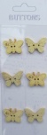 6pcs butterflies Assort shape wooden buttons