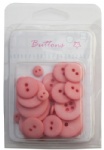 Pink novelty plastic buttons collection for scrapbooking