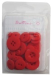 Red Solid novelty plastic buttons collection for scrapbooking
