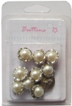 China wholesale Plating silver shank buttons with pearls