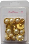 China wholesale Plating gold mixed pearl shank buttons