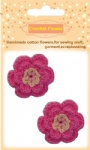 Red crochet flowers for craft