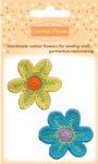 Bright cotton crochet flowers for handicraft