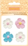 Decorative handmade cotton crochet flowers for scrapbooking