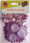 Purple set scrapbook paper flowers-rose flowers-cardmaking embellishments