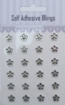 24pcs clear flower shaped rhinestones sticker