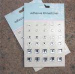 30pcs silver square mixed gems sticker